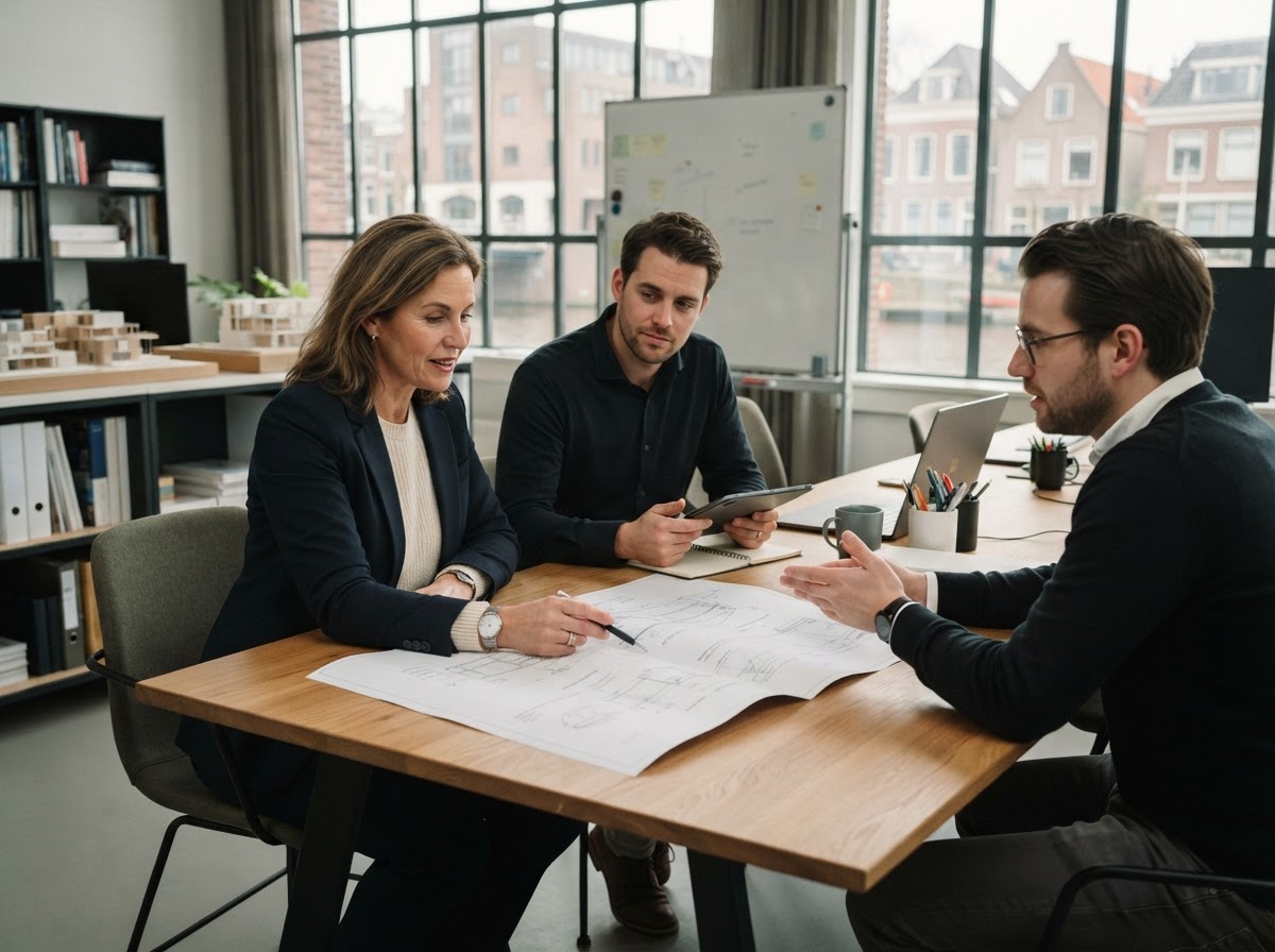 Kompas Wermoweld analisten die het voorspellende model voor periodiek beleggen beoordelen